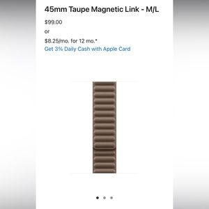 45mm M/L Apple Watch band. Taupe magnetic link. New in box